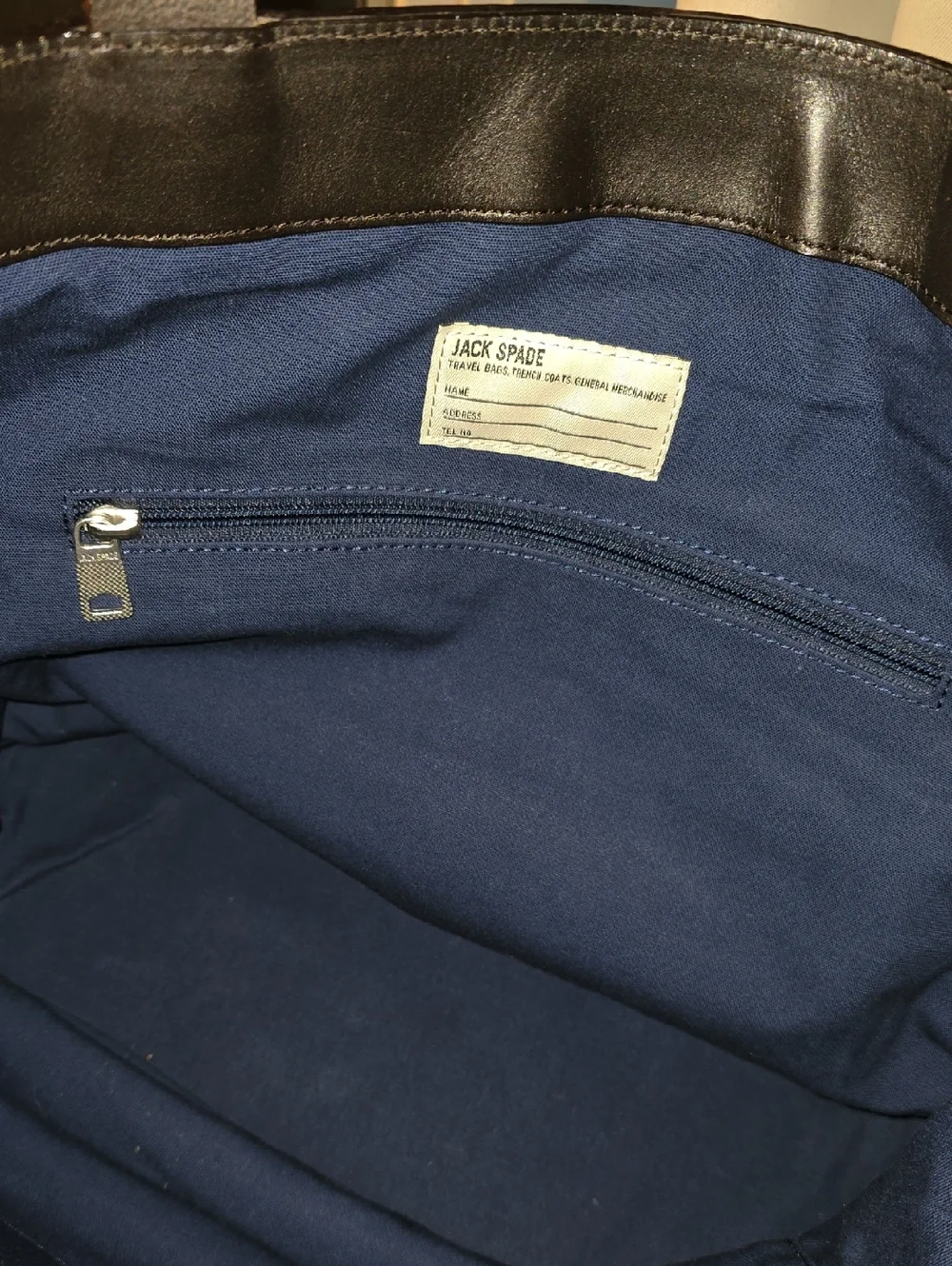 Jack Spade Plaid Fabric Open Tote Bag
